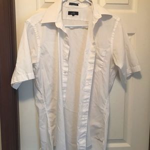 Mens Carl Michaels button down dress shirt white